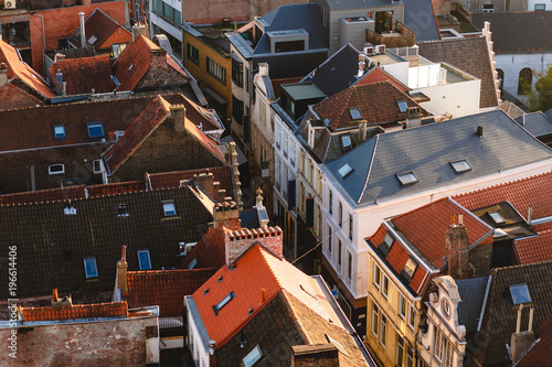 aerial view of rooftops and narrow street in Ghent, Belgium © LIGHTFIELD STUDIOS