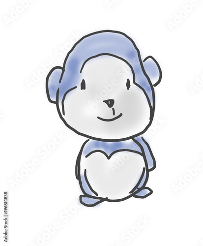 ゴリラくん かわいいゆるい動物キャラ子供の落書き風イラスト Stock Illustration Adobe Stock