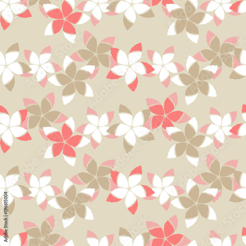 Seamless floral pattern. Flowers background. Embroidery on fabric. Scribble texture. Textile rapport.