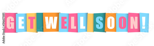 "GET WELL SOON" Colourful Letters Banner