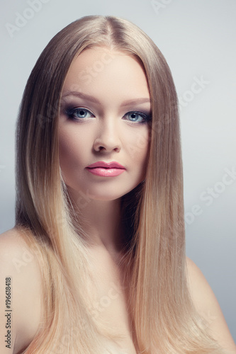Beauty Woman Portrait. Perfect Fresh Skin. healthy well-groomed hair. Youth and Skin Care Concept.