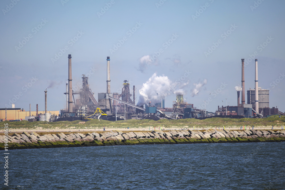 Photo & Art Print Wijk aan zee city industrial park in the coast of the ...