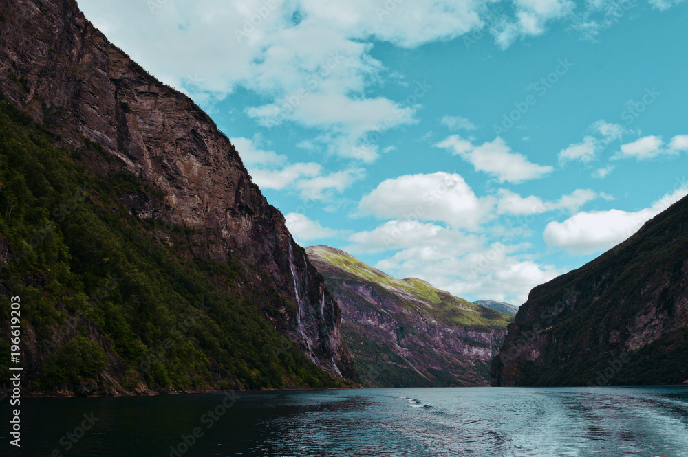 Boat trip in Norway fjord.