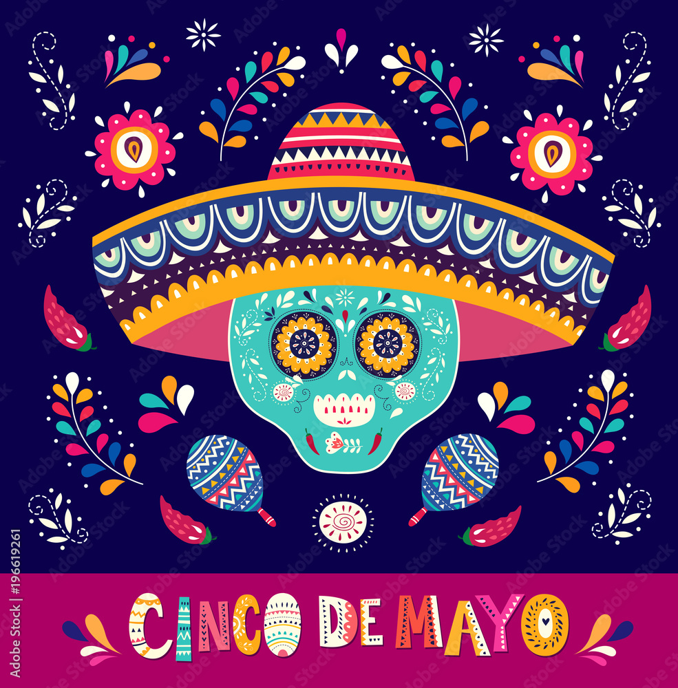Holiday Mexican decorative illustration