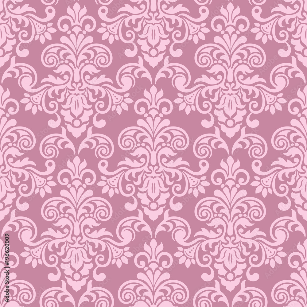 pink seamless wallpaper pattern. Damask wallpaper. Classic vintage  background Stock Vector | Adobe Stock