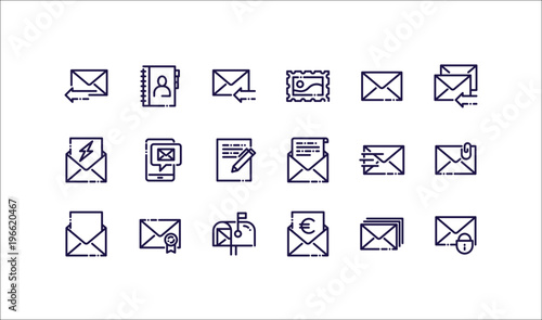 Mail and letters icons