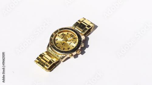 golden wristwatch old metal accessory