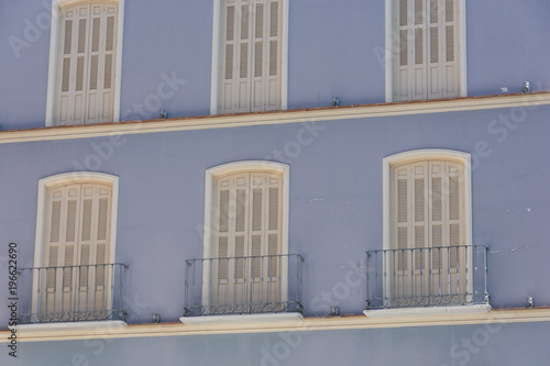 Old tenement house decorative windows