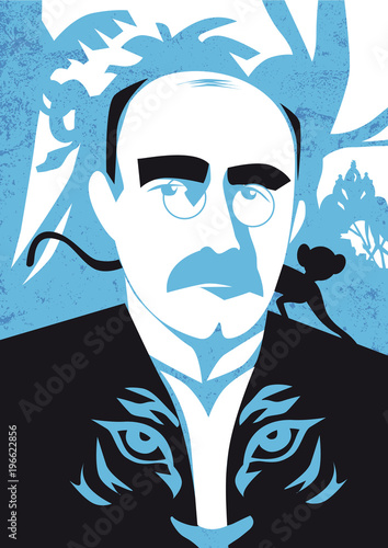 Billede på lærred rudyard kipling vector illustration