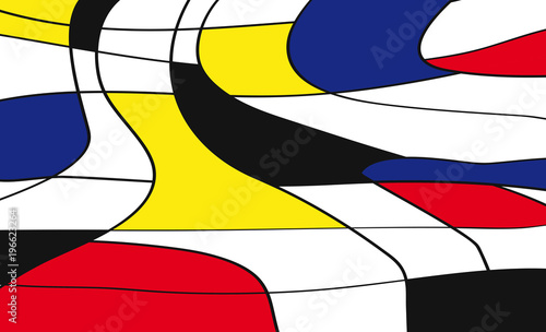 Retro and vintage painting. Abstract geometric colorful vector background. Bright colors.