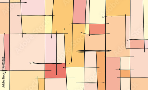 Retro and vintage painting. Abstract geometric colorful vector background. Soft colors.
