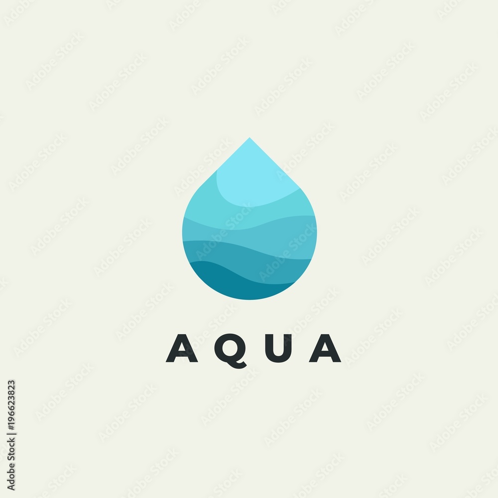 Minimalist vector flat logo of water drop. Natural energy design template Minimalist vector flat logo of water drop. Natural energy design template