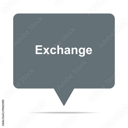 Graue Sprechblase mit Exchange