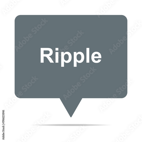 Graue Sprechblase mit Ripple Schrift
