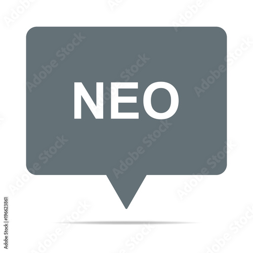 Graue Sprechblase mit NEO Schrift