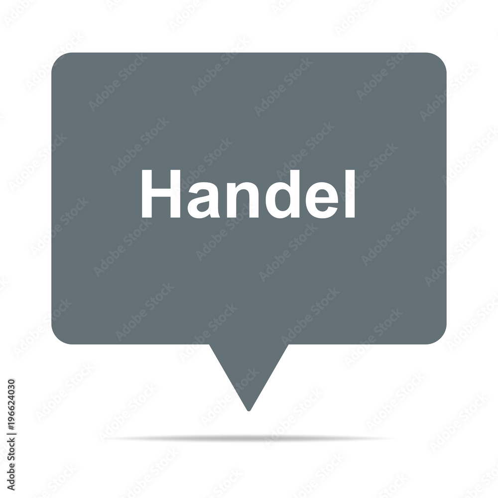 Graue Sprechblase mit Handel Graue Sprechblase mit Handel