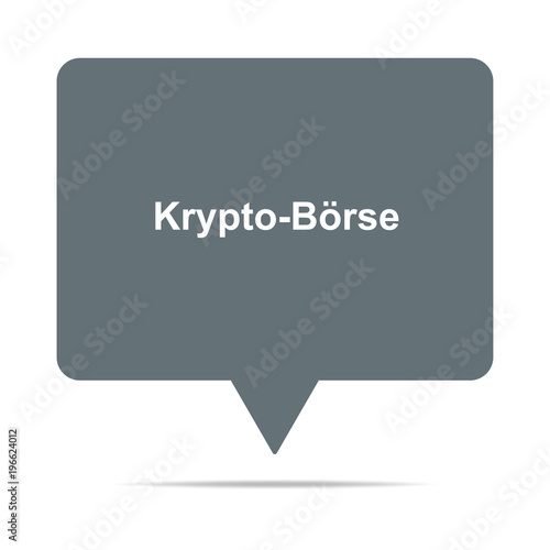 Graue Sprechblase mit Krypto-Börse