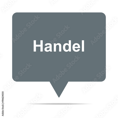Graue Sprechblase mit Handel