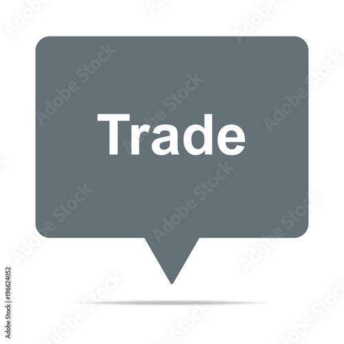 Graue Sprechblase mit Trade