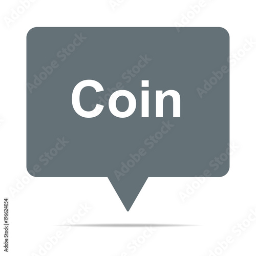 Graue Sprechblase mit Coin