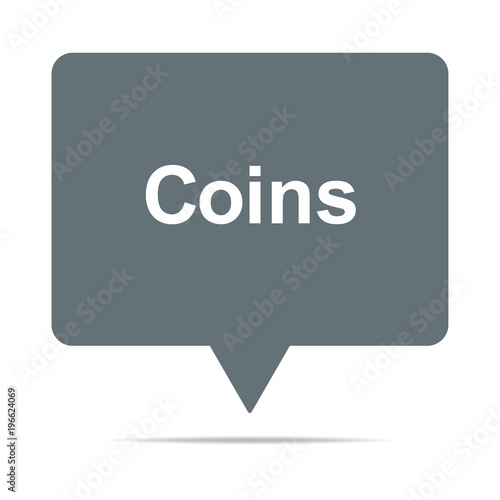 Graue Sprechblase mit Coins