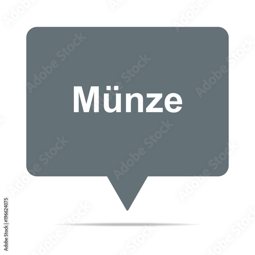 Graue Sprechblase mit Münze