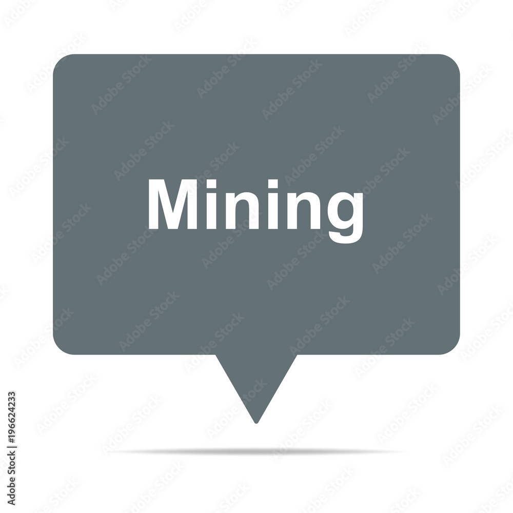 Graue Sprechblase mit Mining Graue Sprechblase mit Mining