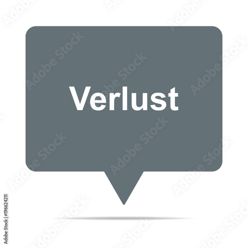 Graue Sprechblase mit Verlust