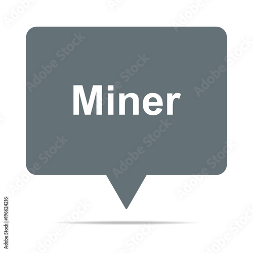 Graue Sprechblase mit Miner