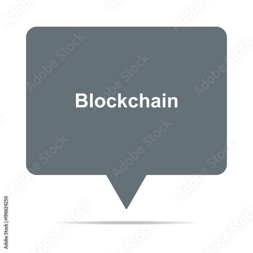 Graue Sprechblase mit Blockchain