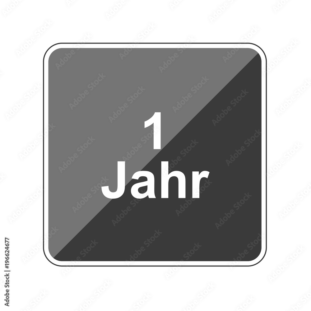 1 Jahr - Reflektierender App Button 1 Jahr - Reflektierender App Button