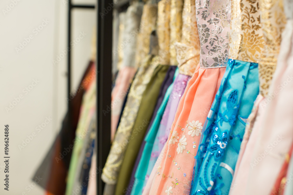 Clothes in woman's boutique Clothes in woman's boutique