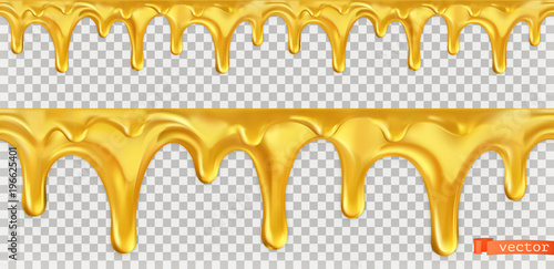 Honey drop seamless. 3d vector