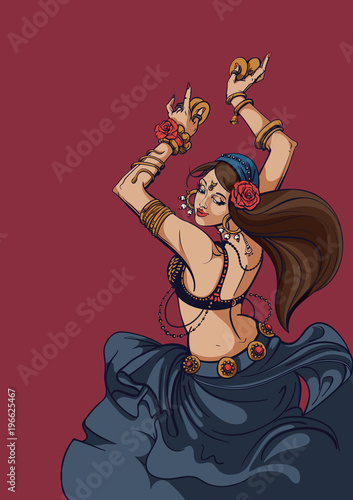 Tribal Fusion bellydance dancer graphic design
