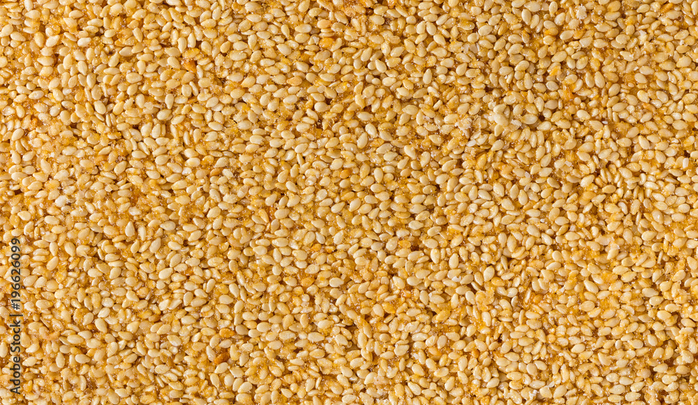 sesame in caramel close-up sesame in caramel close-up