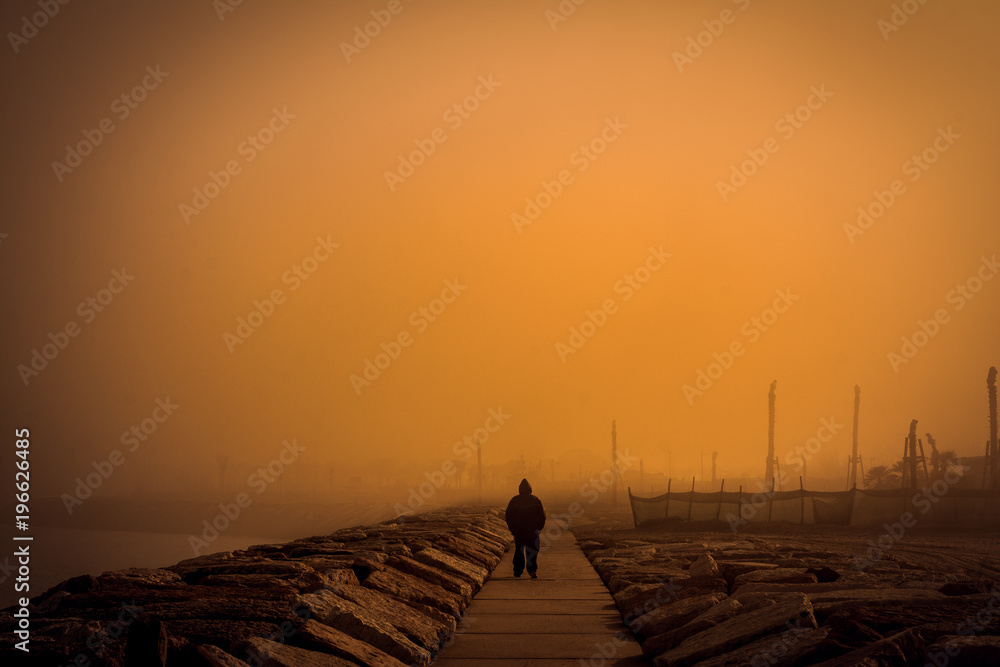 Naklejka premium orange fog