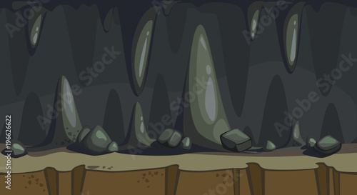 Seamless illustration of the cave