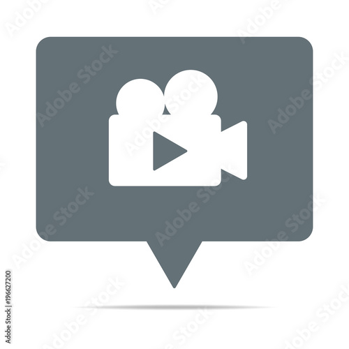 Graue Sprechblase mit Video