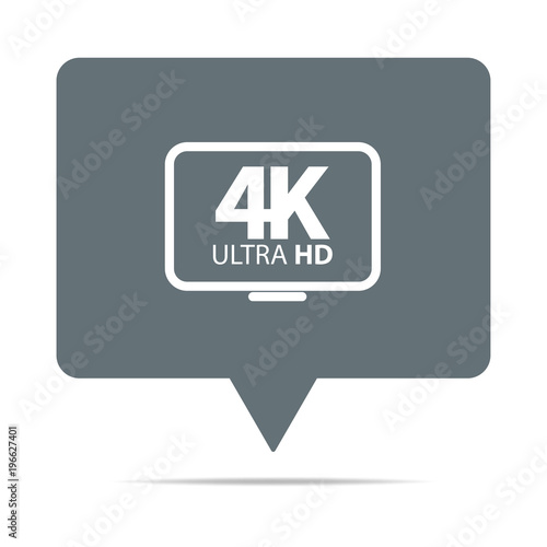 Graue Sprechblase mit 4K Ultra HD
