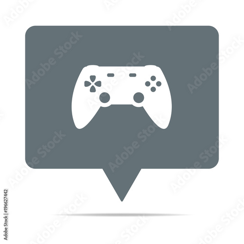 Graue Sprechblase mit Controller
