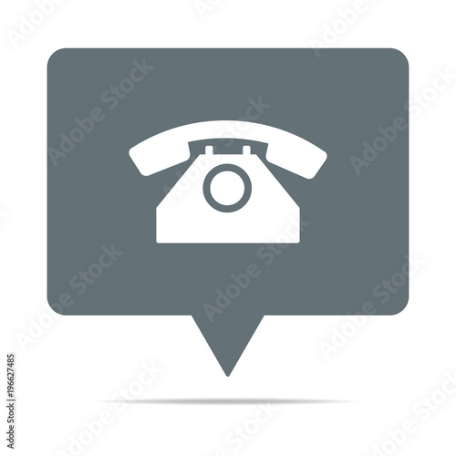 Graue Sprechblase mit Telefon