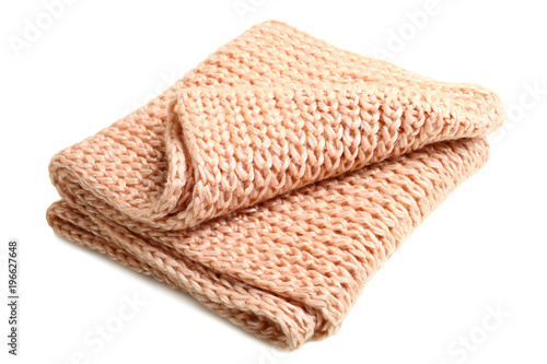 beige knitted scarf