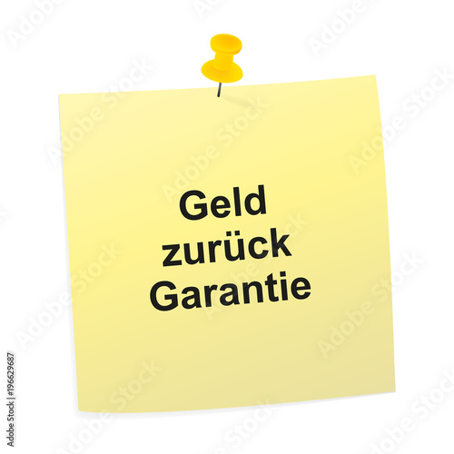 Notizzettel gelb - Geld zurück Garantie photo