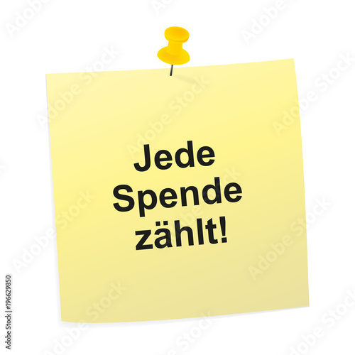 Notizzettel gelb - Jede Spende zählt