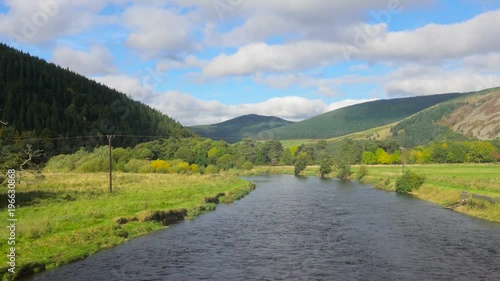 Beautiful River in Autumn in Scotland, near Peebles in the Scottish Borders photo