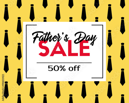 Father's day sale. Vector discount template