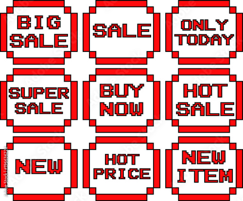 Red dot shopping sticker set