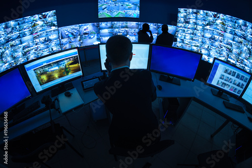 Obraz na płótnie CCTV Security Room w salonie