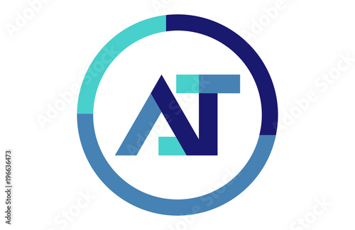 Free Download AT Global Blue Ribbon letter Logo - GFXLoad
