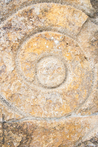 detail of a stone-cut stone